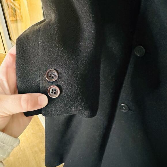 Vintage Sterling Lindner Black Oversized Three Button Cashmere Mink Coat Size XL - Picture 5 of 13
